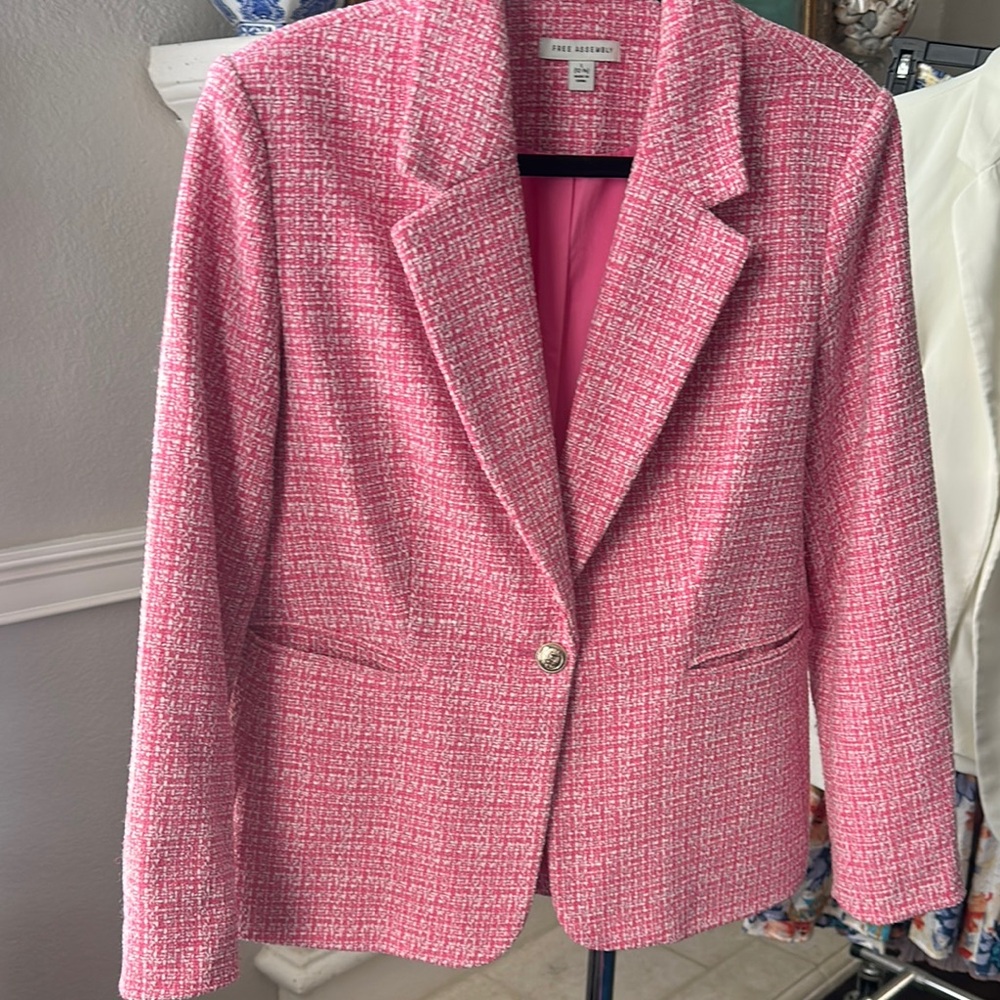 Pink Tweed Blazer by